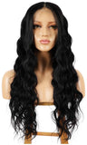 SYN Collection | Synthetic Hair Lace Unit | Black Wavy 22”