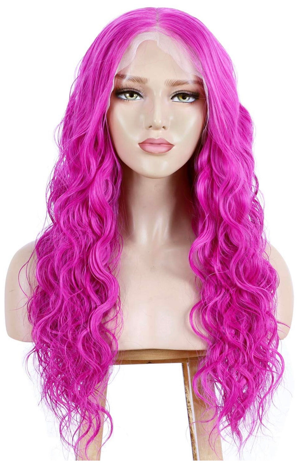 SYN Collection | Synthetic Hair Lace Unit | Pink Wavy 22”