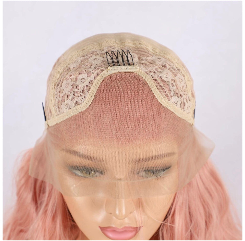 SYN Collection | Synthetic Hair Lace Unit | Dusty Pink Wavy 22”